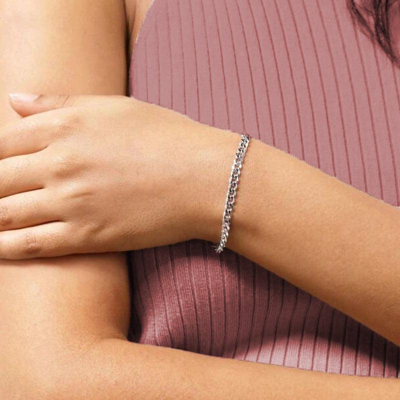 Sterling Silver 7&quot; 4.3mm Curb Link Italian Bracelet