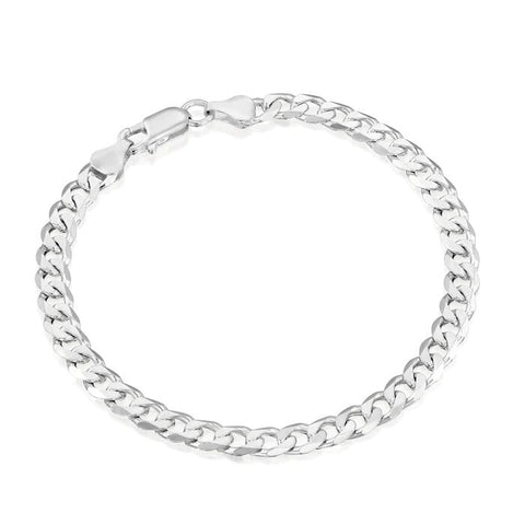 Sterling Silver 5.7mm Men's Curb Link Italian Bracelet