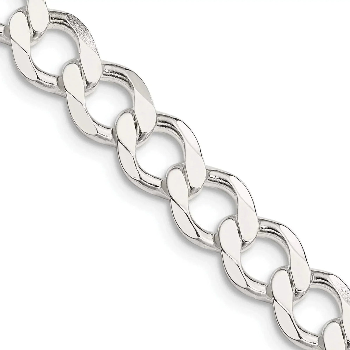 Sterling Silver 20" 7.5mm Italian Men's Curb Link Chain
