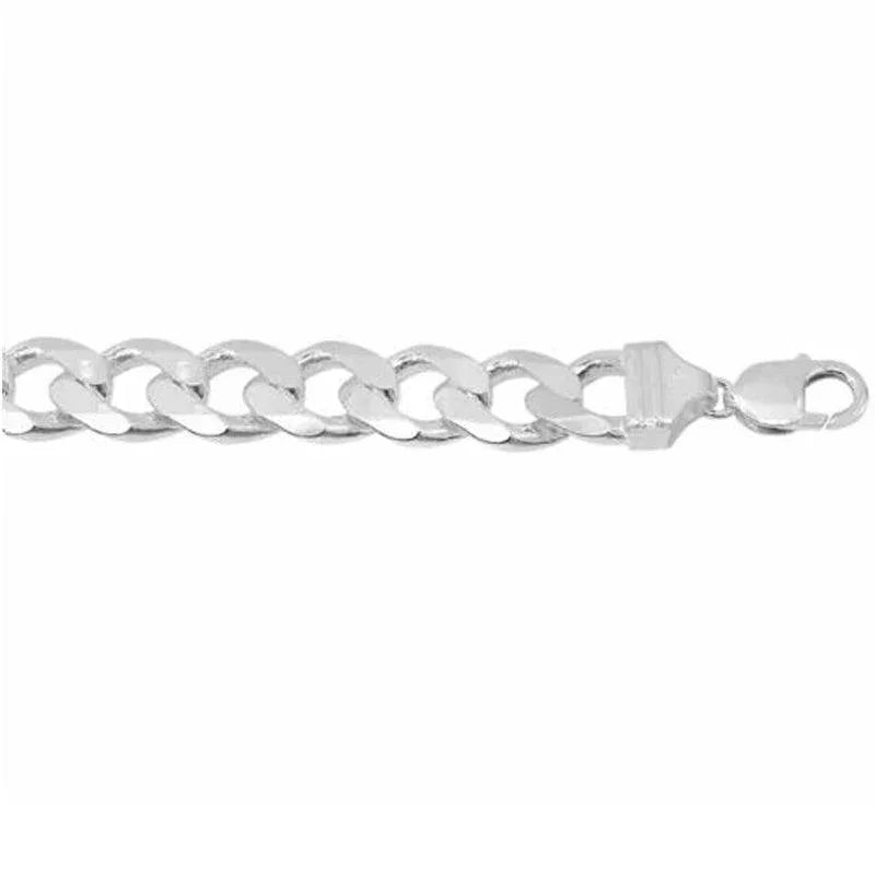 Sterling Silver Italian 24" 10.9mm Mens Curb Link Chain