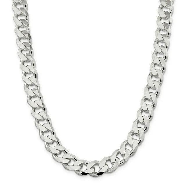 Sterling Silver Italian 22" 12.9mm Mens Curb Link Chain