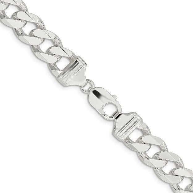 Sterling Silver Italian 22" 12.9mm Mens Curb Link Chain