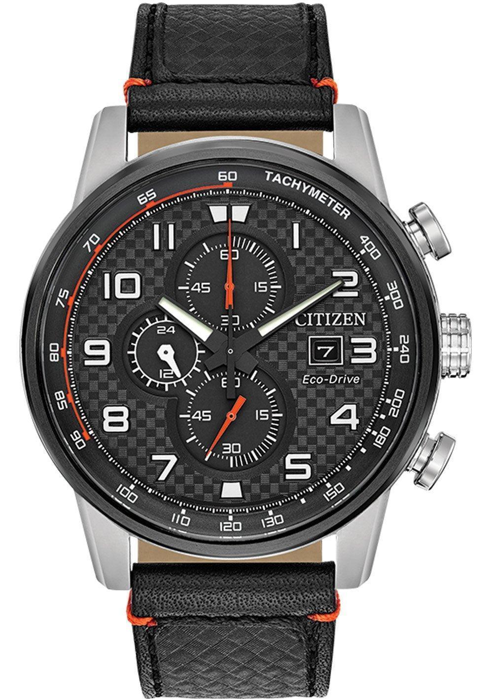 Citizen Eco-Drive Primo Black Leather Mens Watch CA0681-03E