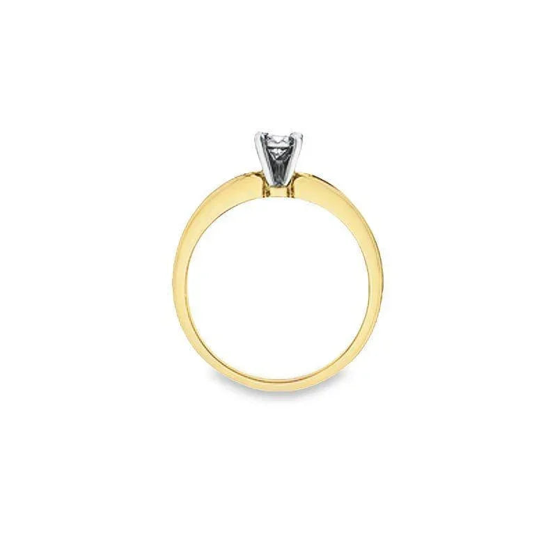 0.10TDW 10K Yellow Gold Diamond Engagement Ring with Twisted Band
