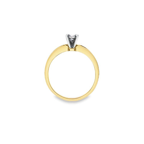 0.10TDW 10K Yellow Gold Diamond Engagement Ring with Twisted Band