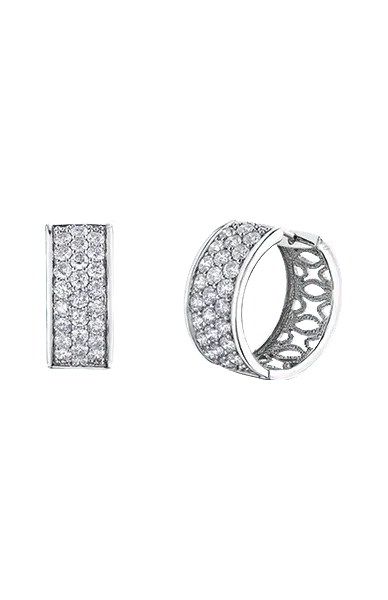 10K White Gold 4.00TDW Diamond Exquisite Hoop Earrings