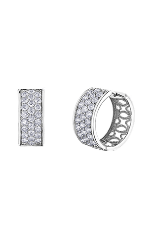 10K White Gold 4.00TDW Diamond Exquisite Hoop Earrings