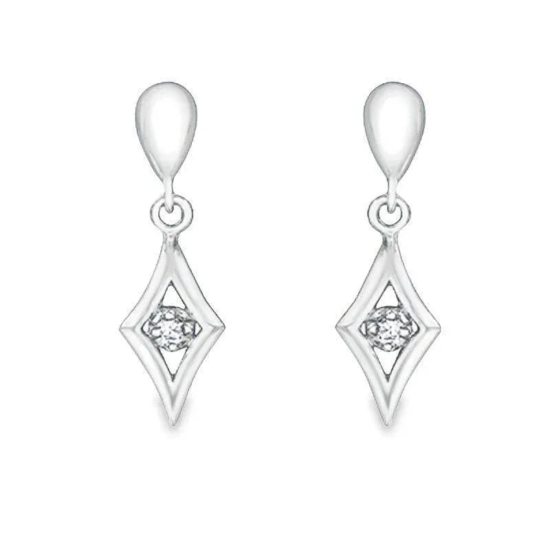 10K White Gold 0.06TDW Canadian Diamond Earrings