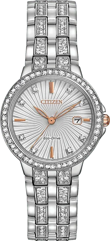 Citizen Eco Drive Silhouette Crystal Womens Watch EW2340-58A