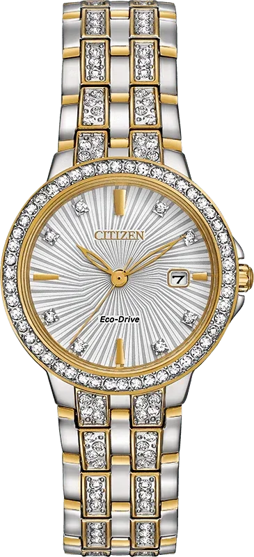 Citizen Eco Drive Silhouette Crystal Womens Watch EW2344-57A