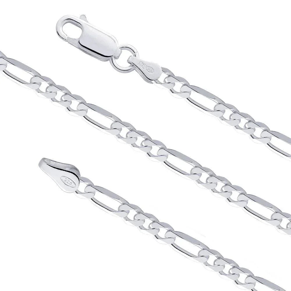 Sterling Silver 22&quot; 2.9mm Italian Figaro Link Chain