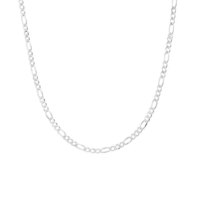 Sterling Silver 24&quot; 3.8mm Italian Figaro Link Chain