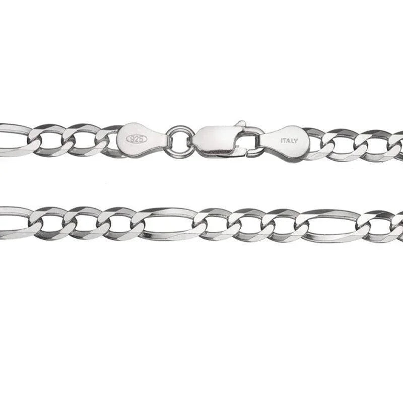 Sterling Silver 22" 4.3mm Italian Figaro Link Chain