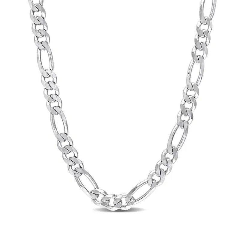 Sterling Silver 24&quot; 5.6mm Italian Mens Figaro Link Chain