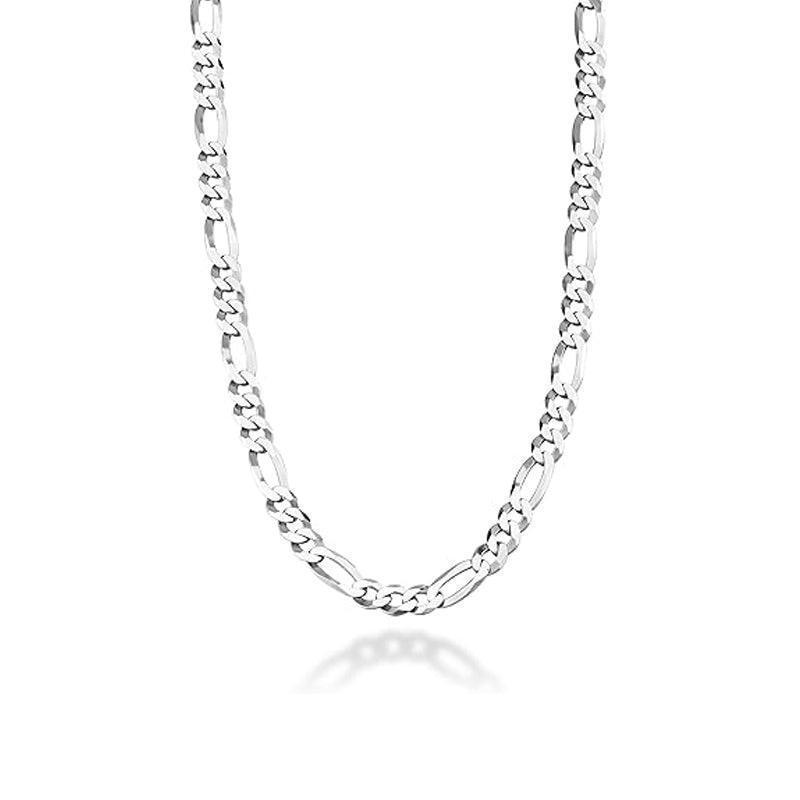 Sterling Silver 24&quot; 6.8mm Italian Mens Figaro Link Chain