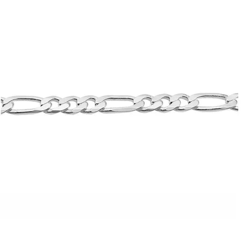 Sterling Silver 24&quot; 6.8mm Italian Men&#39;s Figaro Link Chain