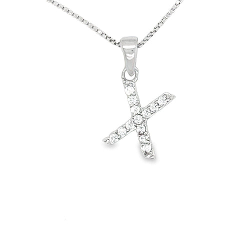 Sterling Silver Cubic Zirconia Initial Letter 