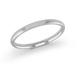 10, 14, 18 Karat White Gold 2mm high polish rounded dome light comfort fit wedding band