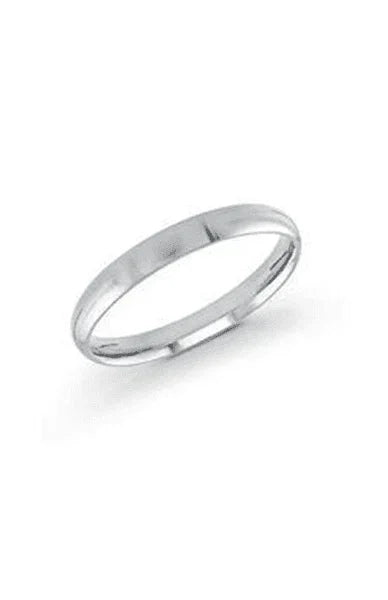 Platinum 3mm high polish rounded dome light comfort fit wedding band
