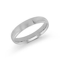 10, 14, 18 Karat White Gold 4mm high polish rounded dome light comfort fit wedding band
