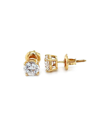 14K Yellow Gold 1.04CT Lab Grown Diamond Solitaire Earrings