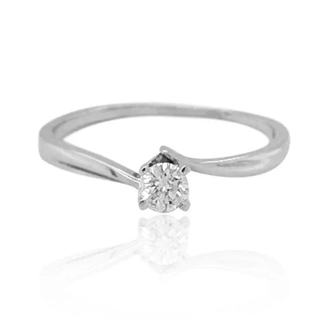10K White Gold 0.20CT Diamond Solitaire Engagement Ring
