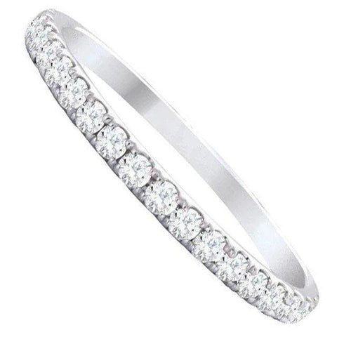 14K White Gold 0.33TDW Diamond Claw Set Semi Eternity Band