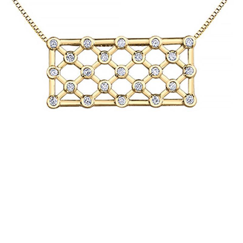 14K Yellow Gold 0.52 Carat Fancy Lattice Diamond Pendant