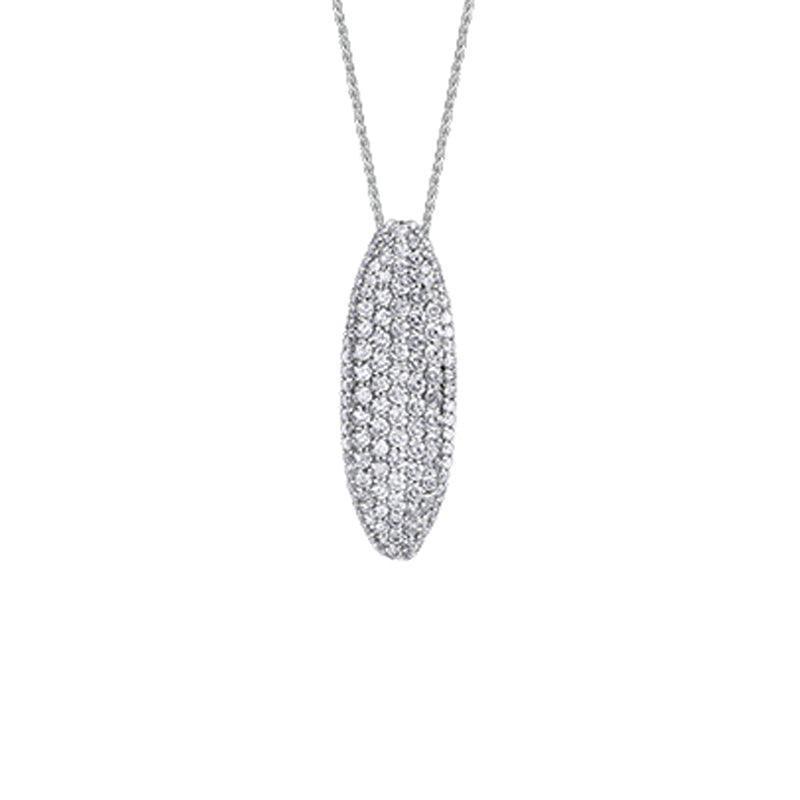1.91TDW Diamond Fancy Pave Pendant  in 14K White Gold