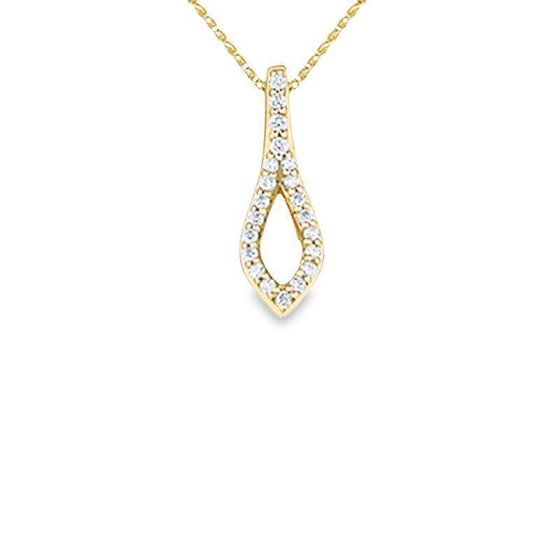 10K Yellow Gold 8MM Pearl Gemstone &amp; 0.11TDW Diamond Pendant