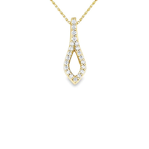 10K Yellow Gold 8MM Pearl Gemstone & 0.11TDW Diamond Pendant