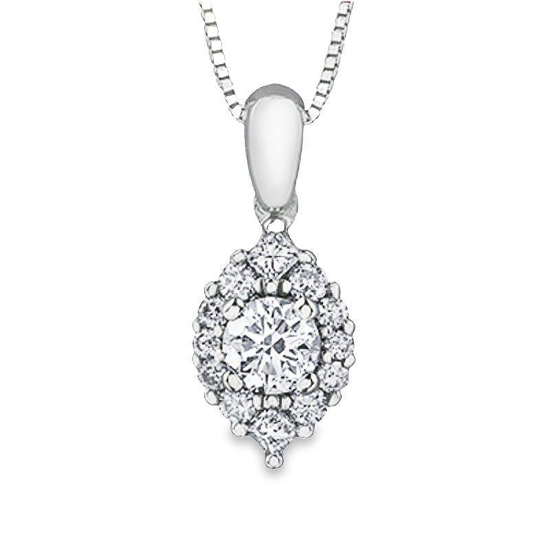 Radiant 0.32TDW Canadian Diamond Pendant in 10K White Gold