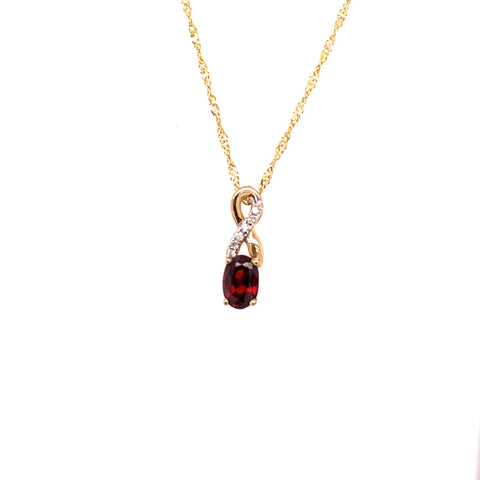 January Birthstone Pendant With 0.03TDW Diamond Accent Set In 10K Yellow Gold