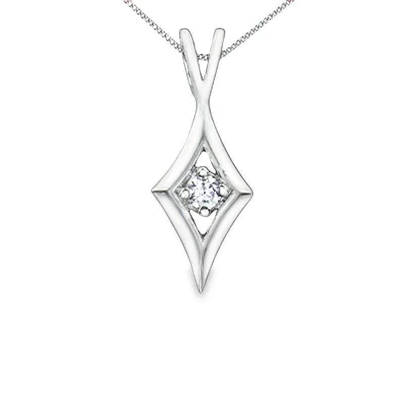 10K White Gold 0.03TDW Canadian Diamond Pendant