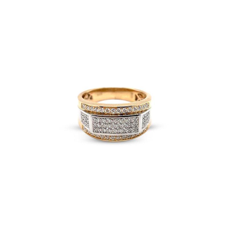 14K Yellow and White Gold 1.00TDW Diamond Men's Ring