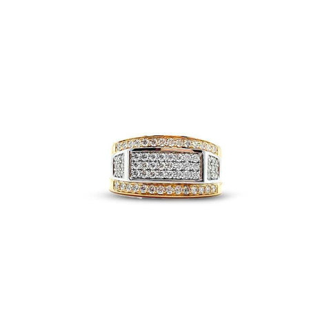 14K Yellow and White Gold 1.00TDW Diamond Mens Ring