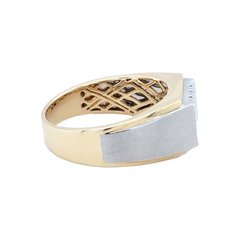 14K Yellow and White Nine Diamond Men's Ring with 0.33TDW