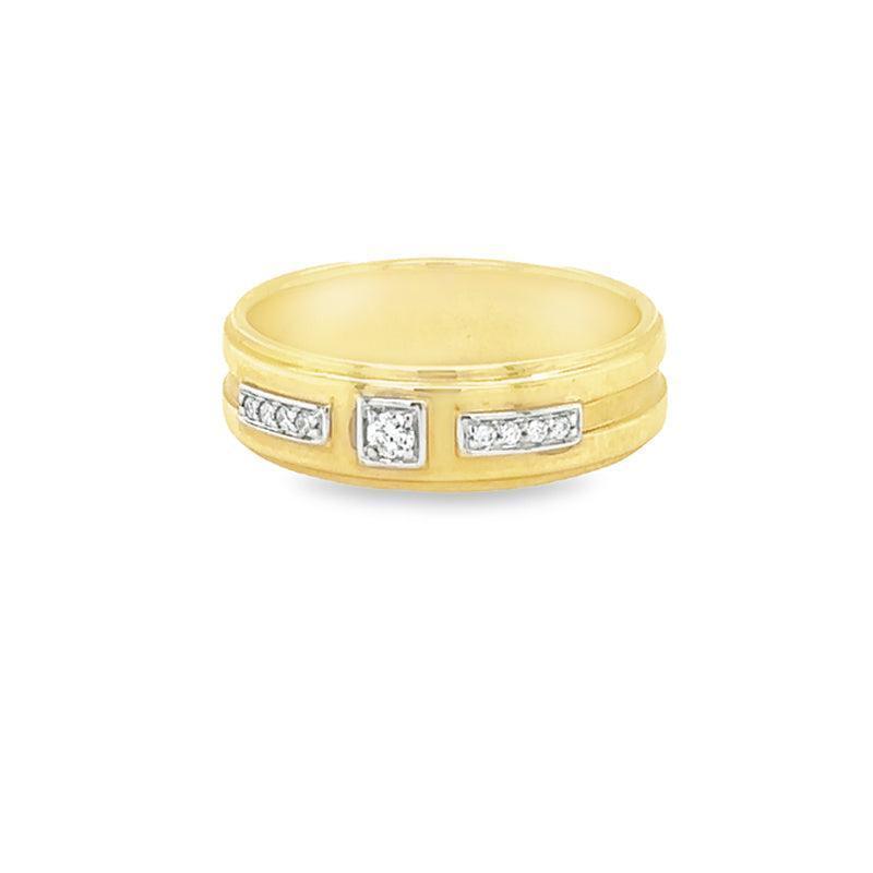 0.10TDW Diamond Mens Band in 10K Yellow Gold