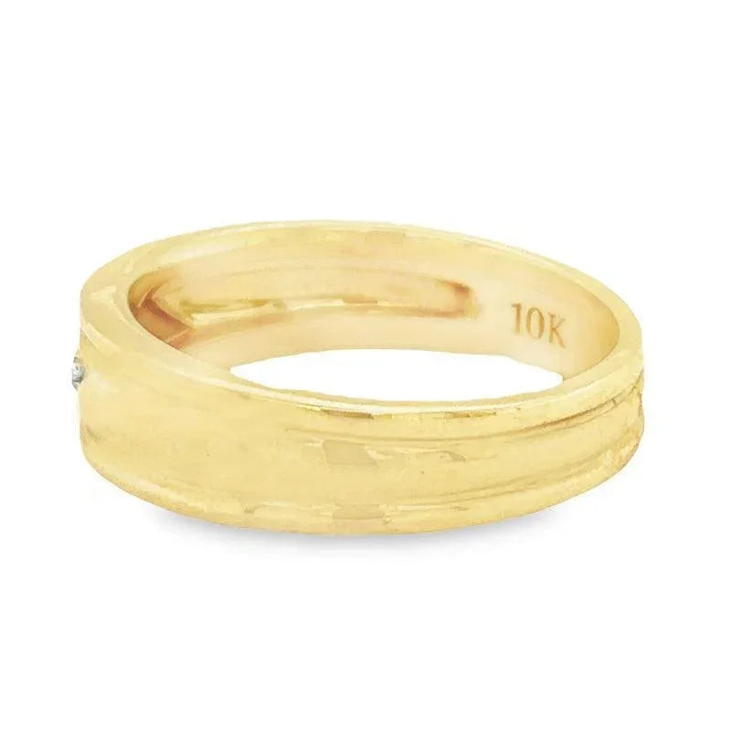10K Yellow gold and 0.05TDW Diamond Womens Band