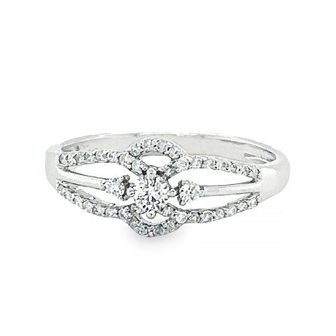 0.27TDW Diamond Engagement Ring in 10K White Gold