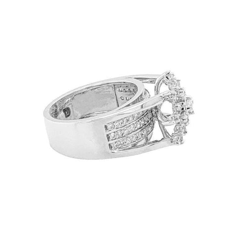 1.00 Ct TDW Diamond  10K White Gold Star Burst Special Ring