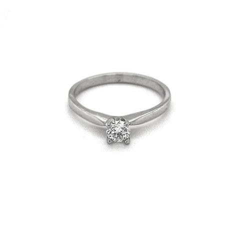 14K White Gold 0.26CT Lab Grown Diamond Solitaire Ring
