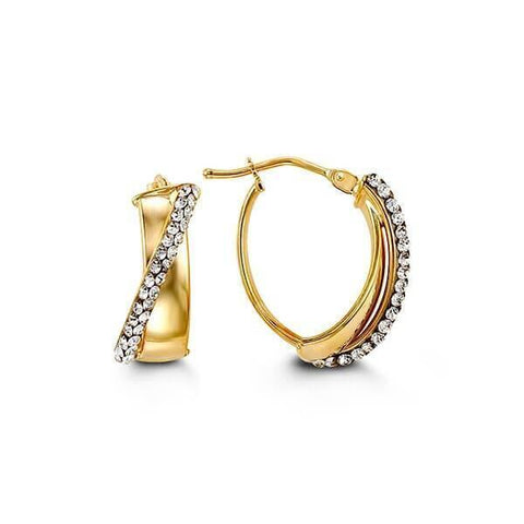 10K Yellow Gold Cz X Style Earrings