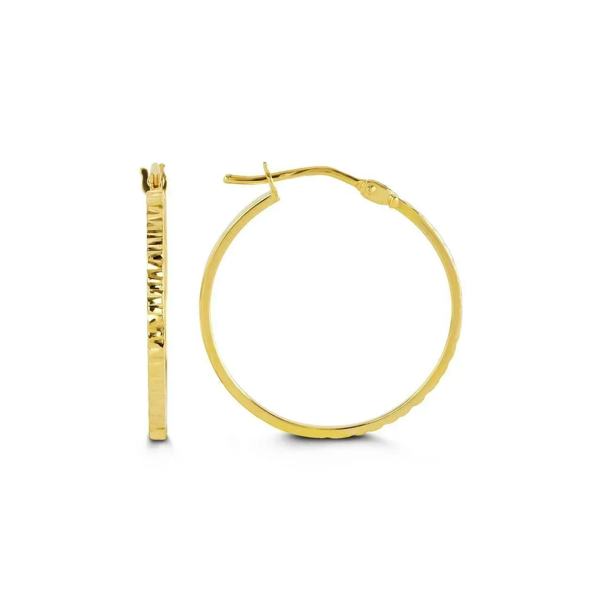 10K Yellow Gold Square Tube Hoop Earring