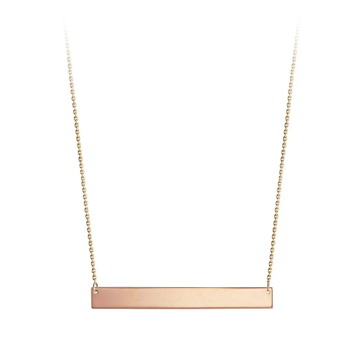 10K Rose Gold Horizontal Bar Necklace