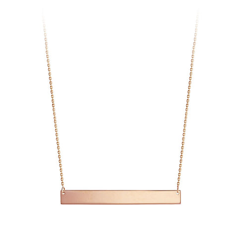 10K Rose Gold Horizontal Bar Necklace