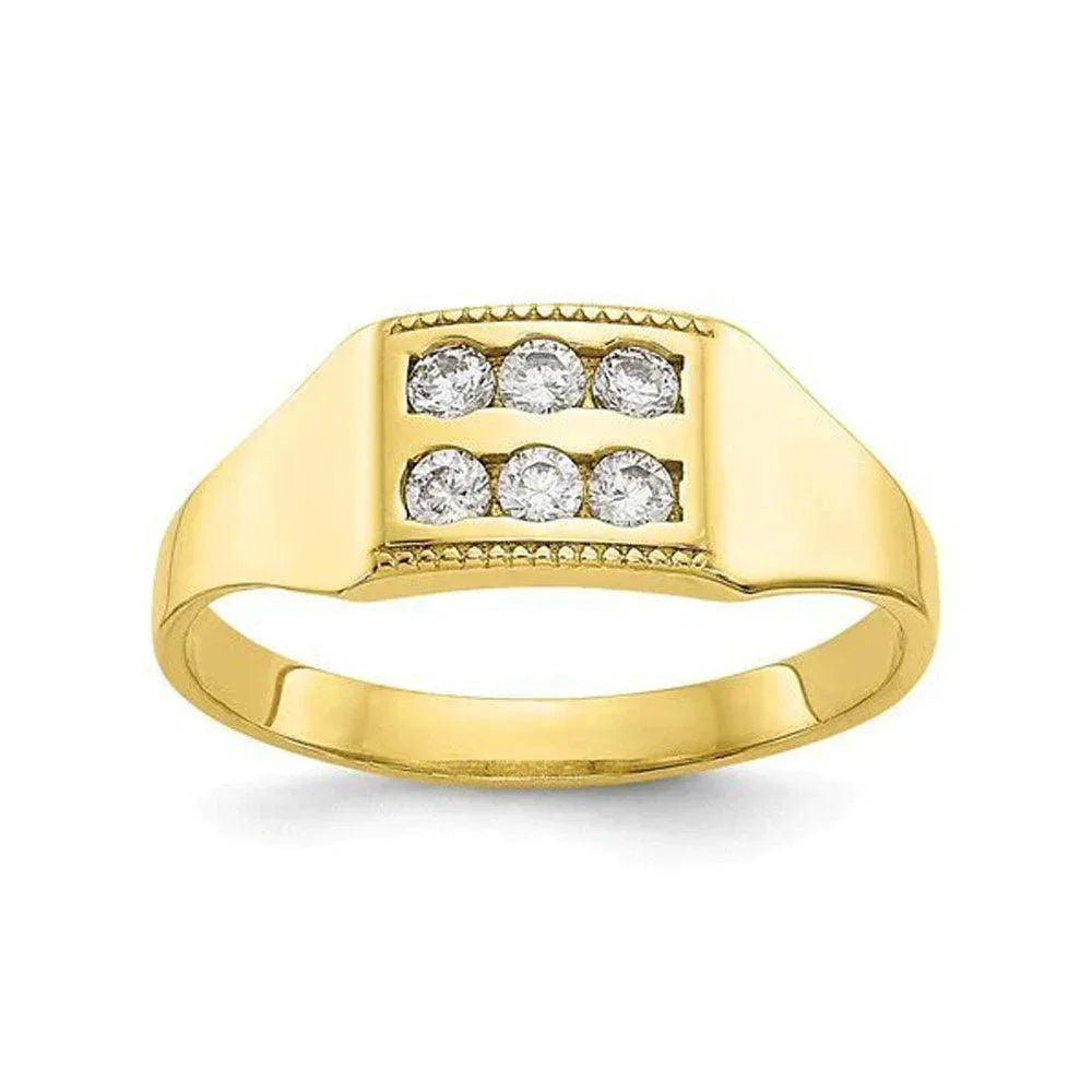 10K Yellow Gold High Polish CZ Baby Ring