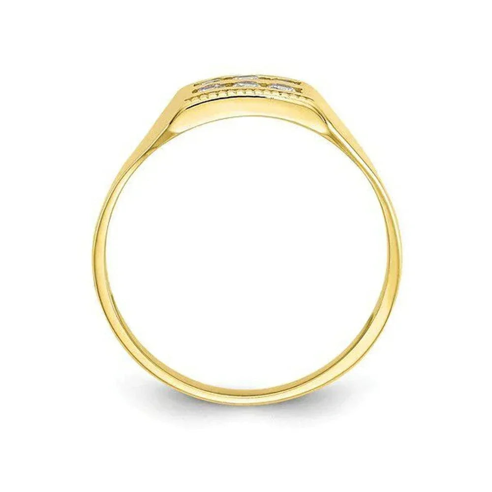 10K Yellow Gold High Polish CZ Baby Ring