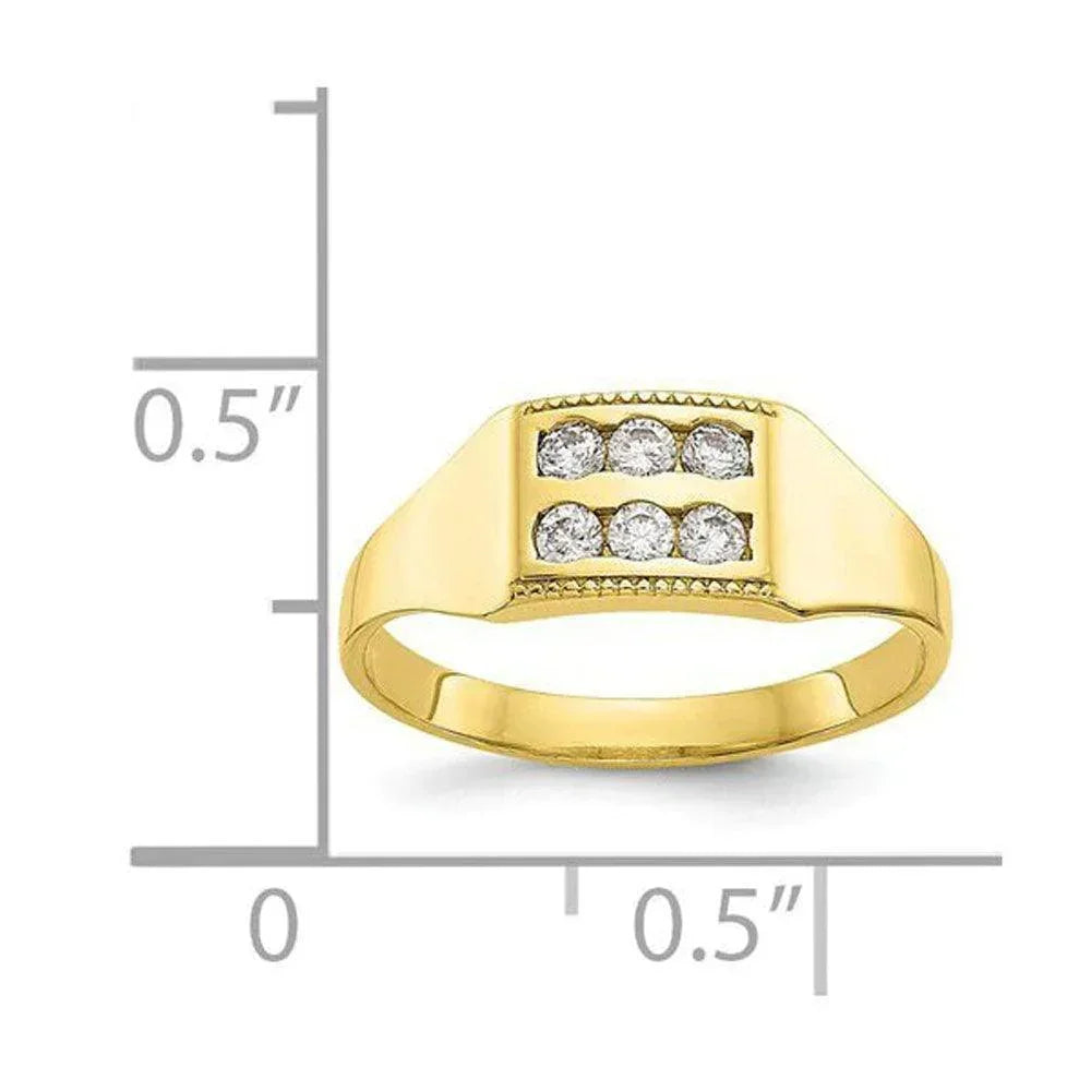 10K Yellow Gold High Polish CZ Baby Ring