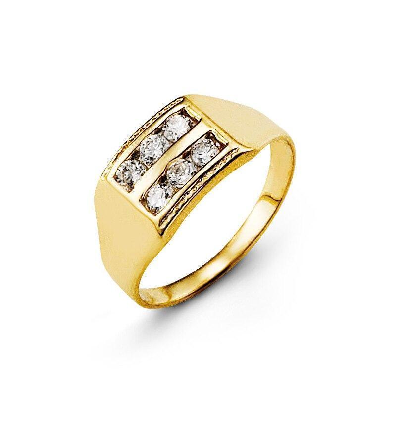 10K Yellow Gold High Polish CZ Baby Ring